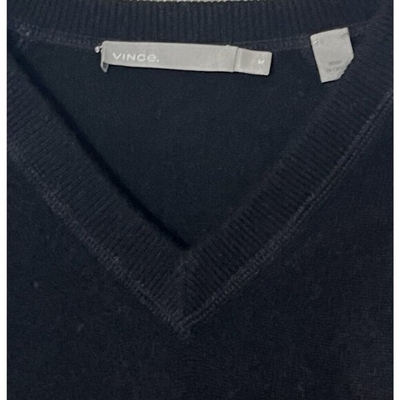 Vince Black Cashmere Wool V-Neck Pullover Sweater - Picture 6 of 9